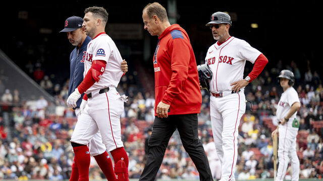 BOSTON, MASSACHUSETTS - MAY 23: Alex Bregman #2 of the Boston Red Sox exits the game during the fifth inning of game one of a doubleheader against the Baltimore Orioles at Fenway Park on May 23, 2025 in Boston, Massachusetts.