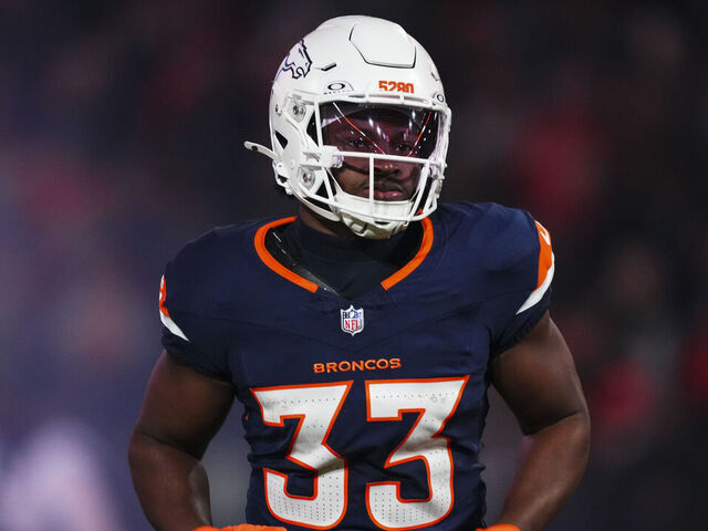 DENVER, CO - DECEMBER 02: Javonte Williams #33 of the Denver Broncos runs out of the tunnel prior to an NFL football game against the Cleveland Browns at Empower Field at Mile High on December 2, 2024 in Denver, Colorado.