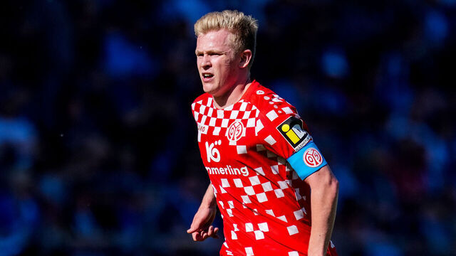 BOCHUM, GERMANY - MAY 10: Jonathan Burkardt of 1. FSV Mainz 05 looks on during the Bundesliga match between VfL Bochum 1848 and 1. FSV Mainz 05 at Vonovia Ruhrstadion on May 10, 2025 in Bochum, Germany.