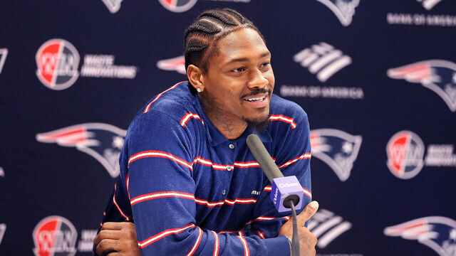 Foxborough, MA - March 28: New England Patriots WR Stefon Diggs smiles during his introductory press conference.