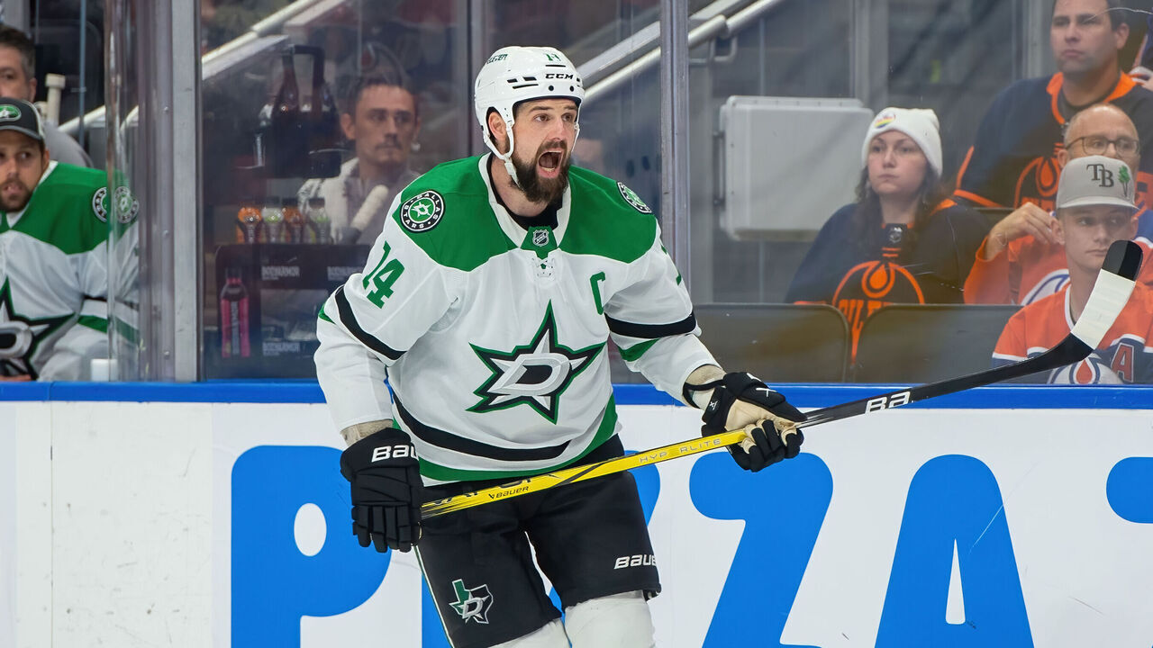 EDMONTON, CANADA - MAY 27: Jamie Benn #14 of the Dallas Stars in action during Game Four of the Western Conference Finals of the 2025 Stanley Cup Playoffs against the Edmonton Oilers at Rogers Place on May 27, 2025, in Edmonton, Alberta, Canada.