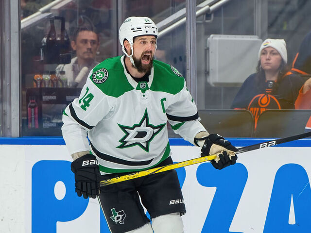 EDMONTON, CANADA - MAY 27: Jamie Benn #14 of the Dallas Stars in action during Game Four of the Western Conference Finals of the 2025 Stanley Cup Playoffs against the Edmonton Oilers at Rogers Place on May 27, 2025, in Edmonton, Alberta, Canada.