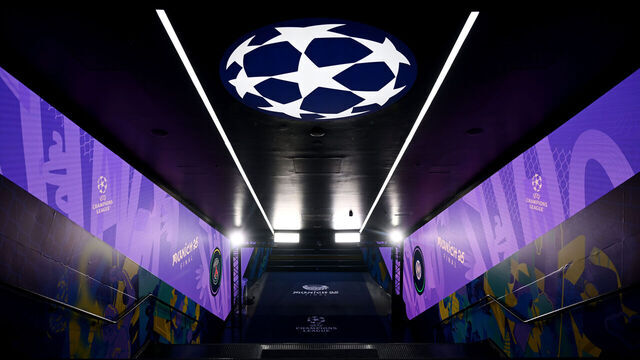 MUNICH, GERMANY - MAY 31: General view inside the players' tunnel prior to the UEFA Champions League Final 2025 between Paris Saint-Germain and FC Internazionale Milano at Munich Football Arena on May 31, 2025 in Munich, Germany.