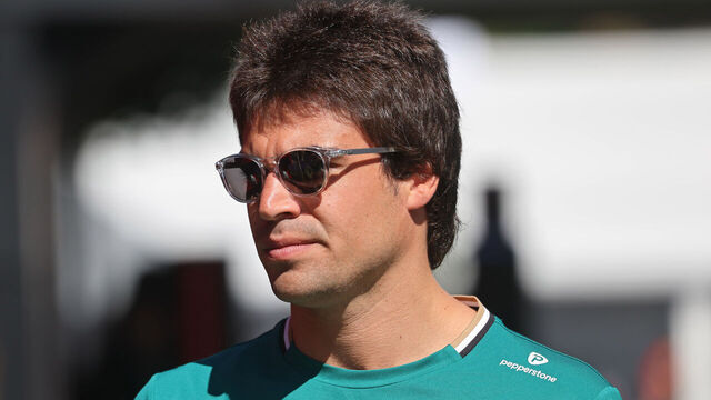 Lance Stroll, of the Aston Martin Aramco Formula One Team, walks in the Paddock during the Formula 1 Aramco Grand Prix of Spain at Circuit de Barcelona-Catalunya in Barcelona, Spain, on May 30, 2025.