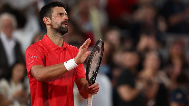 Serbia's Novak Djokovic celebrates his victory over Austria's Filip Misolic during their men's singles match on day 7 of the French Open tennis tournament on Court Philippe-Chatrier at the Roland-Garros Complex in Paris on May 31, 2025.