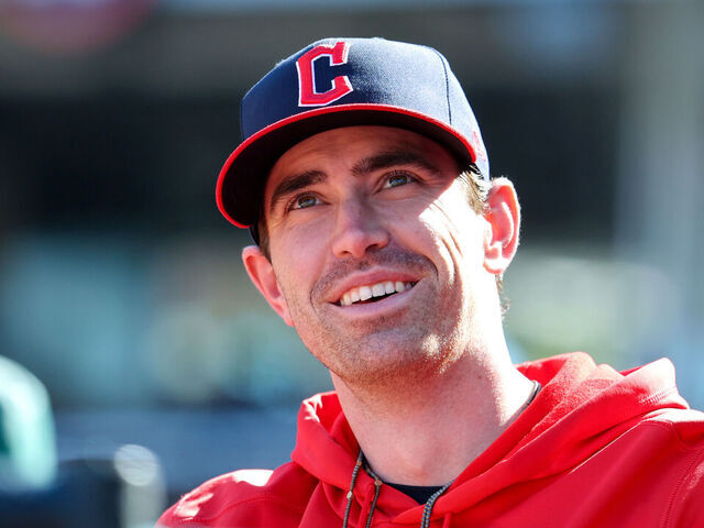 CLEVELAND, OH - OCTOBER 05: Cleveland Guardians starting pitcher Shane Bieber (57) in the Guardians dugout during the second inning of the Major League Baseball ALDS Game 1 between the Detroit Tigers and Cleveland Guardians on October 5, 2024, at Progressive Field in Cleveland, OH.