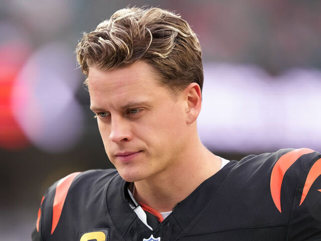CINCINNATI, OHIO - DECEMBER 28: Joe Burrow #9 of the Cincinnati Bengals walks across the field before the game against the Denver Broncos at Paycor Stadium on December 28, 2024 in Cincinnati, Ohio.