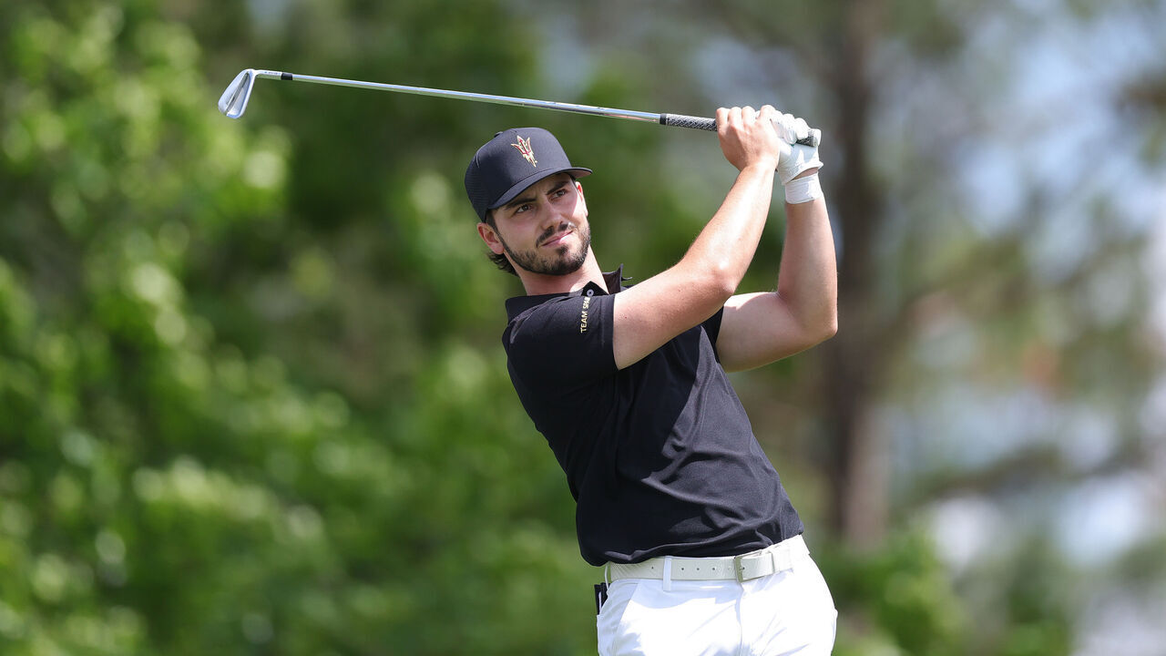 AUGUSTA, GEORGIA - APRIL 11: Amateur Jose Luis Ballester of Spain plays his shot from the fourth tee during the second round of the 2025 Masters Tournament at Augusta National Golf Club on April 11, 2025 in Augusta, Georgia.