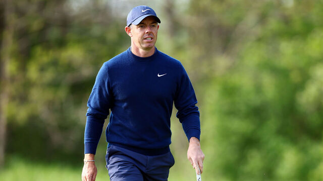 CALEDON, CANADA - JUNE 04: Rory McIlroy of Northern Ireland walks up to the first green during the RBC Canadian Open Pro-Am at TPC Toronto at Osprey Valley on June 04, 2025 in Caledon, Ontario, Canada.