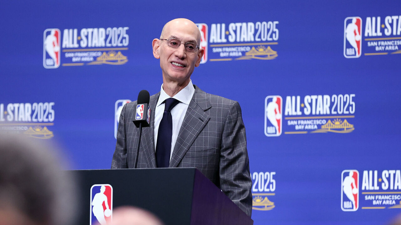 NBA Commissioner Adam Silver during press conference before State Farm All-Star Saturday Night at Chase Center in San Francisco on Saturday, February 15, 2025.