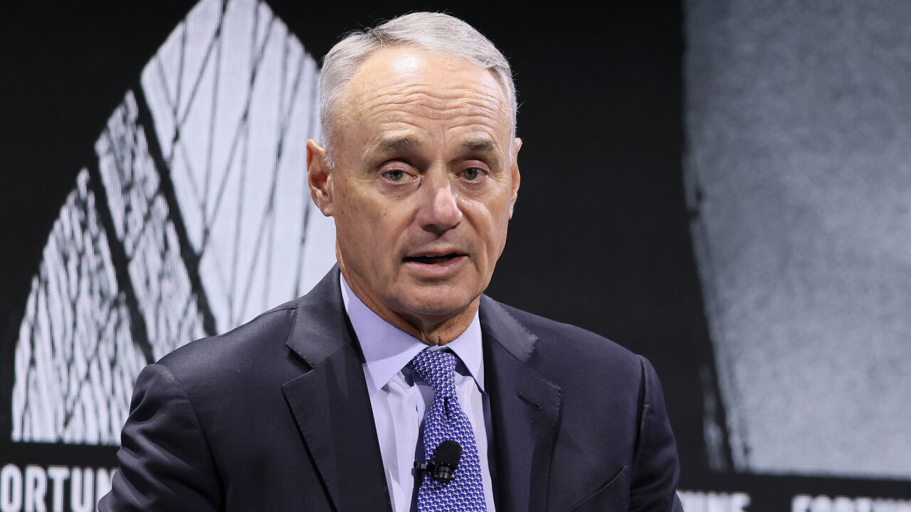 NEW YORK, NEW YORK - NOVEMBER 11: Rob Manfred, Commissioner, Major League Baseball speaks onstage during the Growing the Game panel, at the Fortune Global Forum on November 11, 2024 in New York City.