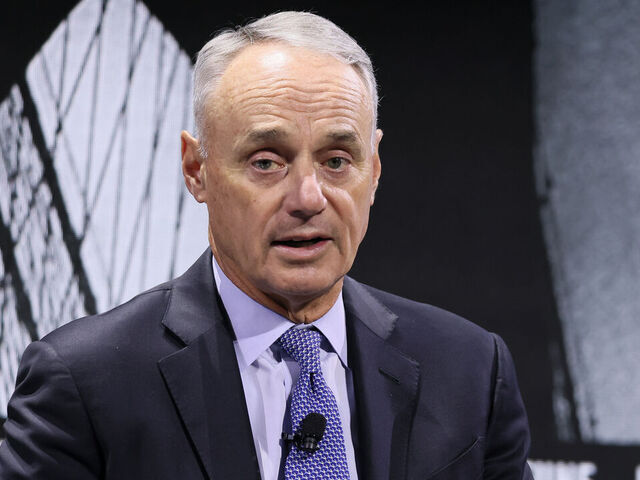 NEW YORK, NEW YORK - NOVEMBER 11: Rob Manfred, Commissioner, Major League Baseball speaks onstage during the Growing the Game panel, at the Fortune Global Forum on November 11, 2024 in New York City.