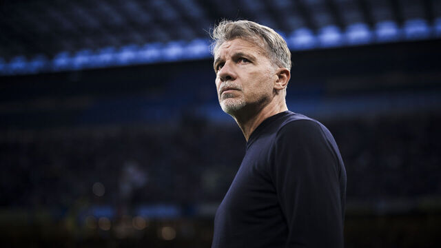 STADIO GIUSEPPE MEAZZA, MILAN, ITALY - 2025/05/18: Marco Baroni, head coach of SS Lazio, looks on prior to the Serie A football match between FC Internazionale and SS Lazio. The match ended 2-2 tie.
