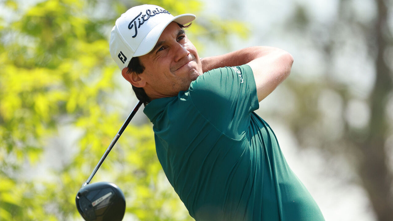 CALEDON, ONTARIO-JUNE 7 Mateo Manassero of Italy plays his tee shot on the third hole during the third round of the RBC Canadian Open at TPC Toronto at Osprey Valley in Caledon, Ontario, Canada on Saturday, June 7, 2025.
