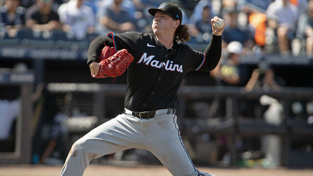 TAMPA, FLORIDA - JUNE 7: Ryan Weathers #35 of the Miami Marlins pitches during the first inning against the Tampa Bay Rays at George M. Steinbrenner Field on June 7, 2025 in Tampa, Florida.