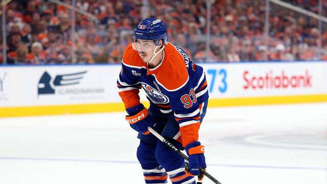 EDMONTON, ALBERTA - JUNE 06: Ryan Nugent-Hopkins #93 of the Edmonton Oilers skates against the Florida Panthers during the first period in Game Two of the 2025 Stanley Cup Final at Rogers Place on June 06, 2025 in Edmonton, Alberta.