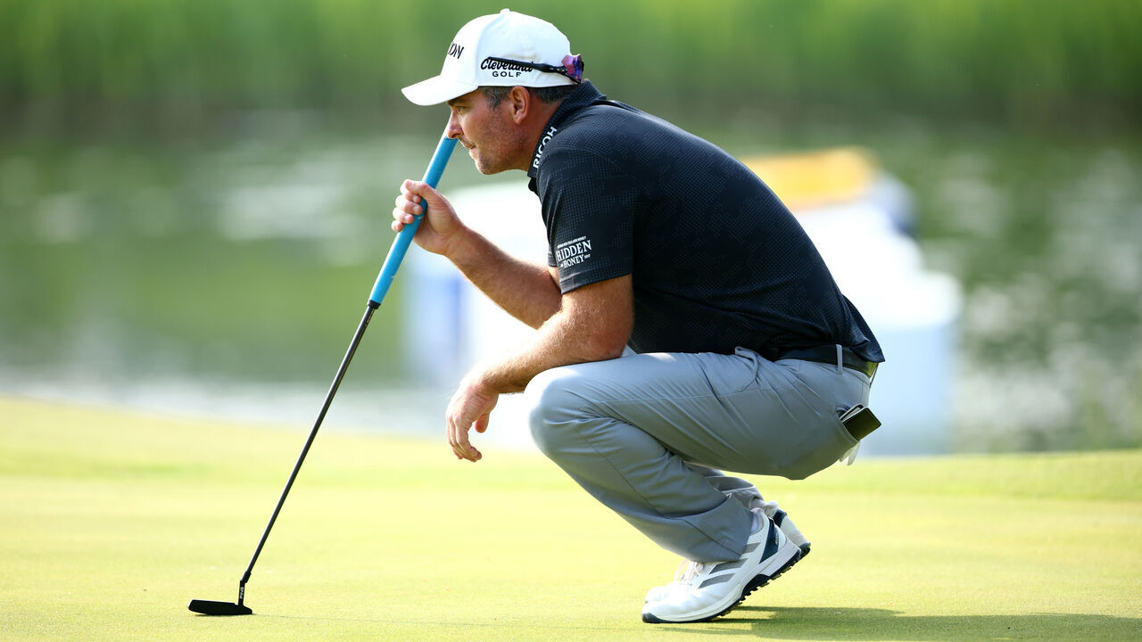 CALEDON, ONTARIO - JUNE 08: Ryan Fox of New Zealand lines up a putt on the 18th green during the first playoff hole during the final round of the RBC Canadian Open 2025 at TPC Toronto at Osprey Valley on June 08, 2025 in Caledon, Ontario.