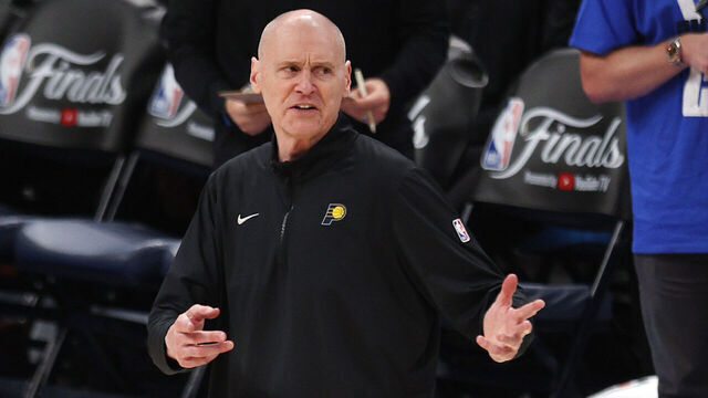 OKLAHOMA CITY, OKLAHOMA - JUNE 08: Head coach Rick Carlisle of the Indiana Pacers reacts during the fourth quarter against the Oklahoma City Thunder in Game Two of the 2025 NBA Finals at Paycom Center on June 08, 2025 in Oklahoma City, Oklahoma.