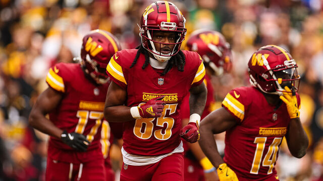 LANDOVER, MD - NOVEMBER 10: Noah Brown #85 of the Washington Commanders looks on during the first half of the game against the Pittsburgh Steelers at Northwest Stadium on November 10, 2024 in Landover, Maryland.
