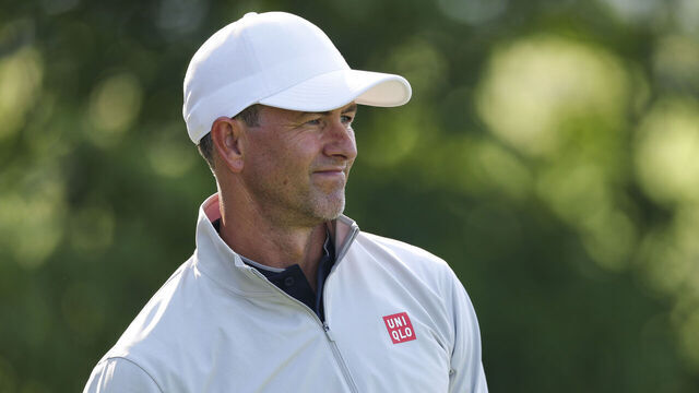 OAKMONT, PENNSYLVANIA - JUNE 11: Adam Scott of Australia looks on from the 13th tee during a practice round prior to the 125th U.S. OPEN at Oakmont Country Club on June 11, 2025 in Oakmont, Pennsylvania.