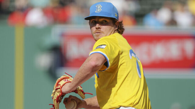 Boston, MA - May 3: Boston Red Sox starting pitcher Hunter Dobbins throws a pitch in the first inning at Fenway Park.
