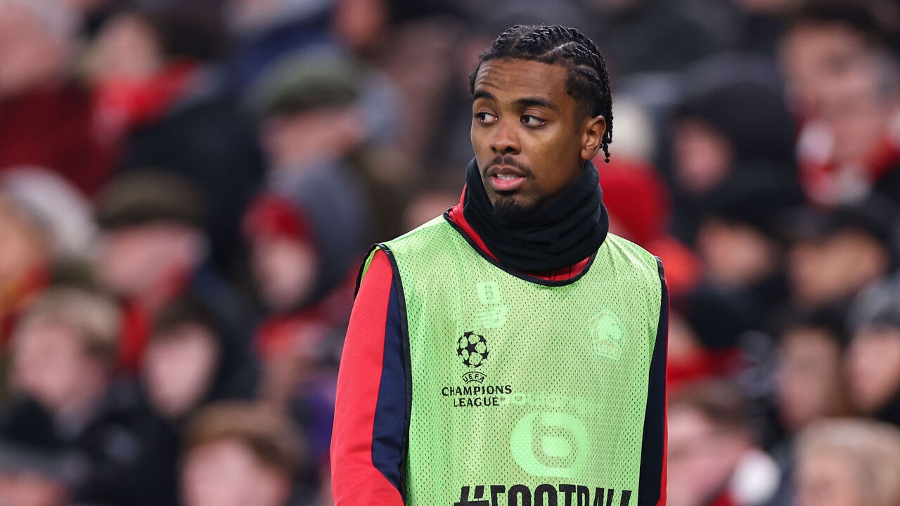 LIVERPOOL, ENGLAND - JANUARY 21: Angel Gomes of Lille during the UEFA Champions League 2024/25 League Phase MD7 match between Liverpool FC and LOSC Lille at Anfield on January 21, 2025 in Liverpool, England.