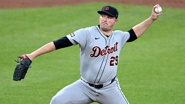 BALTIMORE, MARYLAND - JUNE 12: Tarik Skubal #29 of the Detroit Tigers pitches in the sixth inning against the Baltimore Orioles at Oriole Park at Camden Yards on June 12, 2025 in Baltimore, Maryland.