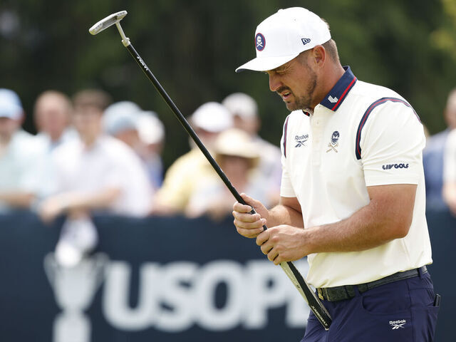 OAKMONT, PENNSYLVANIA - JUNE 13: Bryson DeChambeau of the United States warms up on the putting green during the second round of the 125th U.S. OPEN at Oakmont Country Club on June 13, 2025 in Oakmont, Pennsylvania.