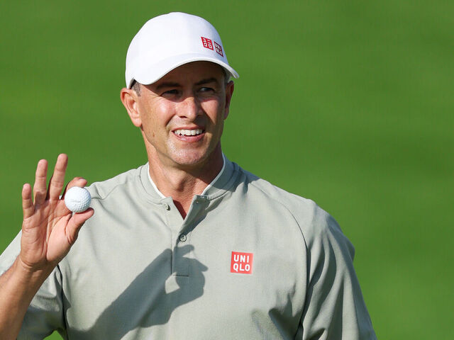 OAKMONT, PENNSYLVANIA - JUNE 14: Adam Scott of Australia acknowledges the crowd on the 13th green during the third round of the 125th U.S. OPEN at Oakmont Country Club on June 14, 2025 in Oakmont, Pennsylvania.