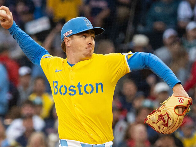 BOSTON, MA - JUNE 14: Hunter Dobbins #73 of the Boston Red Sox pitches during the game between the New York Yankees and the Boston Red Sox at Fenway Park on Saturday, June 14, 2025 in Boston, Massachusetts.
