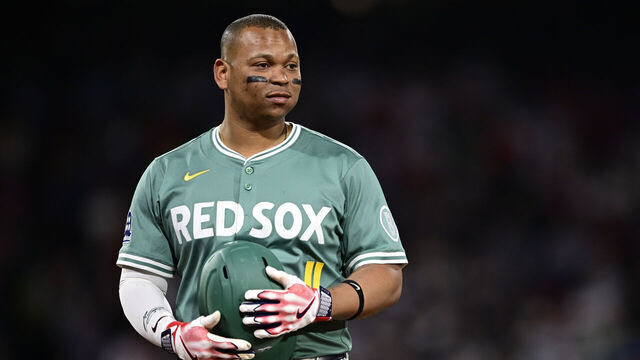 BOSTON, MASSACHUSETTS - JUNE 13: Rafael Devers #11 of the Boston Red Sox looks on in the tenth inning against the New York Yankees at Fenway Park on June 13, 2025 in Boston, Massachusetts.