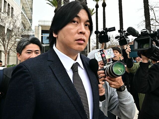 Ippei Mizuhara leaves the Ronald Reagan Federal Building and Courthouse in Santa Ana, California, on February 6, 2025. The former interpreter to Shohei Ohtani, who admitted stealing almost $17 million from the Japanese baseball star to pay off illegal gambling debts, was sentenced to 57 months in prison on February 6. Mizuhara was also ordered to pay restitution of more than $18.1 million in his sentencing in federal court.