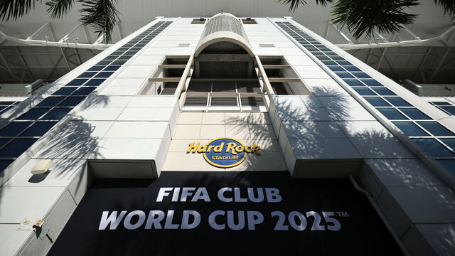 MIAMI GARDENS, FLORIDA - JUNE 14: A general view of outside of the stadium prior to the FIFA Club World Cup 2025 group A match between Al Ahly FC and Internacional CF Miami at Hard Rock Stadium on June 14, 2025 in Miami Gardens, Florida.