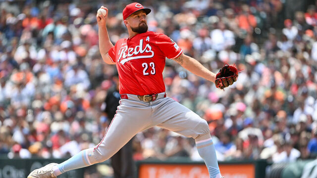 DETROIT, MI - JUNE 15: Graham Ashcraft #23 of the Cincinnati Reds pitches during the game between the Cincinnati Reds and the Detroit Tigers at Comerica Park on Sunday, June 15, 2025 in Detroit, Michigan.