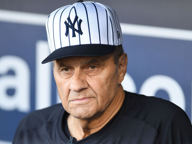 TAMPA, FLORIDA - MARCH 14: Former New York Yankees manager Joe Torre before a spring training game against the Philadelphia Phillies at George M. Steinbrenner Field on March 14, 2025 in Tampa, Florida.