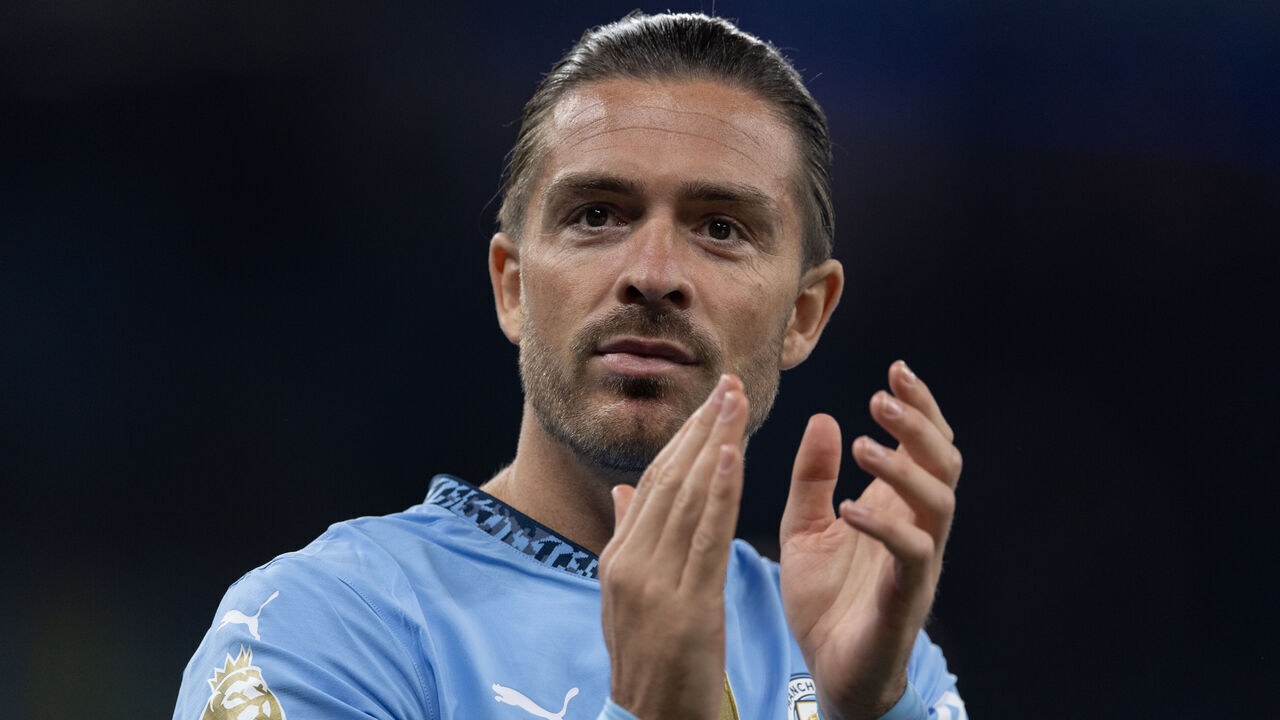 MANCHESTER, ENGLAND - MAY 20: Jack Grealish of Manchester City acknowledges the fans after the Premier League match between Manchester City FC and AFC Bournemouth at Etihad Stadium on May 20, 2025 in Manchester, England.