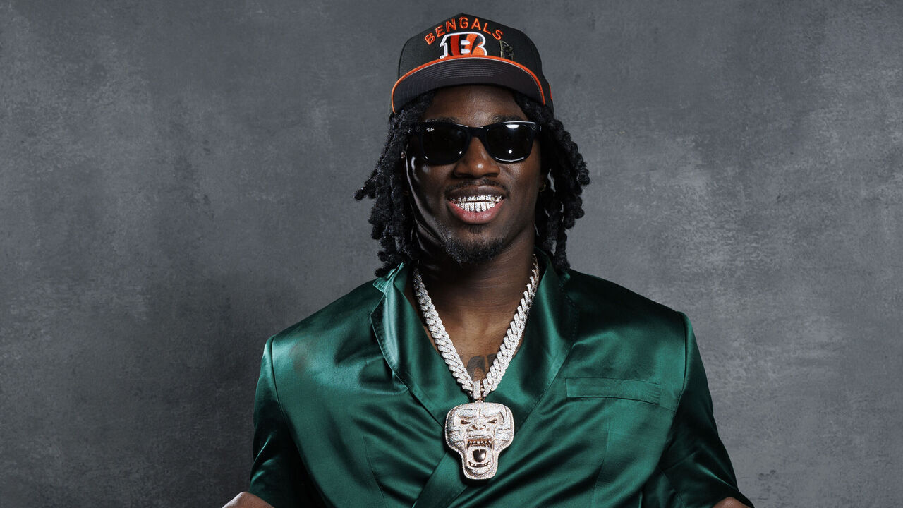 GREEN BAY, WISCONSIN - APRIL 24: Texas A&M defensive lineman Shemar Stewart poses for a portrait after being selected 17th overall by the Cincinnati Bengals during the first round of the 2025 NFL Draft on April 24, 2025 in Green Bay, Wisconsin.