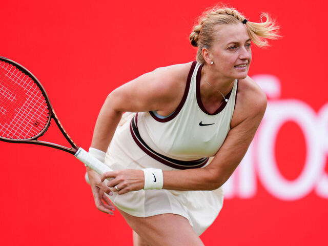 Petra Kvitova during her match against Beatriz Haddad Maia (not pictured) on day one of the HSBC Championships at The Queen's Club, London. Picture date: Monday June 9, 2025.