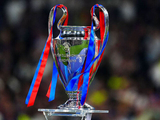 A general view of the UEFA Champions League Trophy at the Munich Football Arena, Munich, Germany. Picture date: Saturday May 31, 2025.