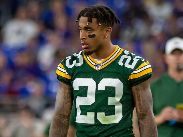BALTIMORE, MD - AUGUST 15: Green Bay Packers cornerback Jaire Alexander (23) during the National Football League preseason game between the Green Bay Packers and Baltimore Ravens on August 15, 2019 at M&T Bank Stadium in Baltimore, MD