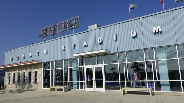 LOS ANGELES, CALIFORNIA - JUNE 05: A general overall view of Dodger Stadium exterior on June 05, 2025 in Los Angeles, California.