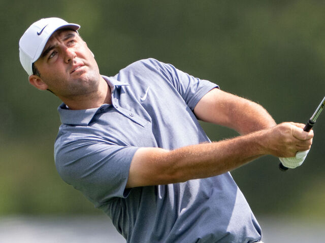 CROMWELL, CONNECTICUT - JUNE 20: Scottie Scheffler of the United States on the second hole during the second round of the Travelers Championship 2025 at TPC River Highlands on June 20, 2025 in Cromwell, Connecticut.