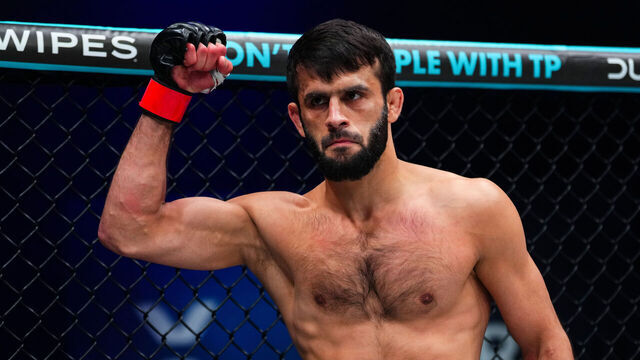 ORLANDO, FL - APRIL 18: Gadzhi Rabadanov prepares to fight against Marc Diakiese during the first round of the PFL 2025 World Tournament at Universal Studios on April 18, 2025 in Orlando, Florida.