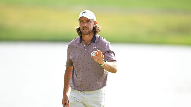 CROMWELL, CONNECTICUT - JUNE 21: Tommy Fleetwood of England waves is ball on the 15th green during the third round of the Travelers Championship at TPC River Highlands on June 21, 2025 in Cromwell, Connecticut.