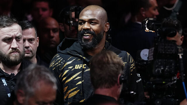 NEW YORK, NEW YORK - NOVEMBER 16: Jon Jones of the United States of America walks to the octagon before facing Stipe Miocic of the United States of America in the UFC heavyweight championship fight during the UFC 309 event at Madison Square Garden on November 16, 2024 in New York City.