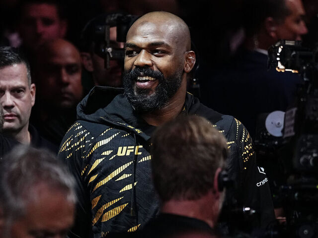 NEW YORK, NEW YORK - NOVEMBER 16: Jon Jones of the United States of America walks to the octagon before facing Stipe Miocic of the United States of America in the UFC heavyweight championship fight during the UFC 309 event at Madison Square Garden on November 16, 2024 in New York City.