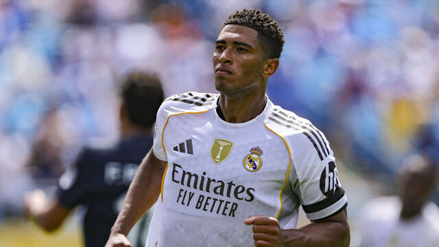 CHARLOTTE, NORTH CAROLINA - JUNE 22: Jude Bellingham of Real Madrid CF celebrates his goal during the FIFA Club World Cup 2025 group H match between Real Madrid CF and CF Pachuca at Bank of America Stadium on June 22, 2025 in Charlotte, United States.