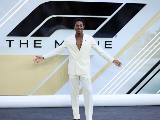 LONDON, ENGLAND - JUNE 23: Damson Idris attends the "F1: The Movie" European premiere at Cineworld Leicester Square on June 23, 2025 in London, England.