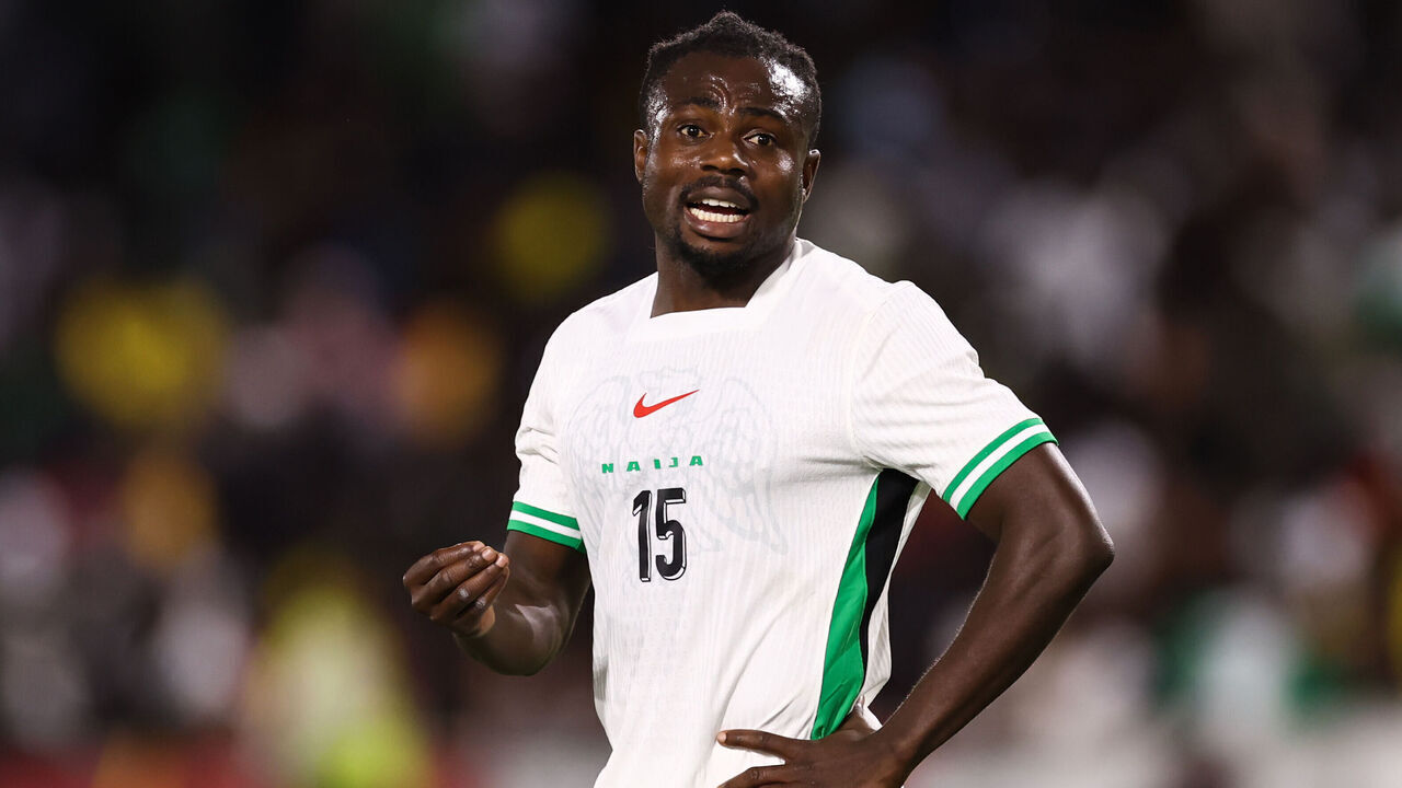 BRENTFORD, ENGLAND - MAY 28: Moses Simon of Nigeria during the Unity Cup Semi Final match between Nigeria and Ghana at Gtech Community Stadium on May 28, 2025 in Brentford, England.