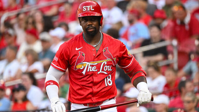 ST. LOUIS, MO - JUN 20: St. Louis Cardinals outfielder Jordan Walker (18) during a game where the St. Louis Cardinals hosted the Cincinnati Reds on Friday June 20, 2025, at Busch Stadium in St. Louis MO